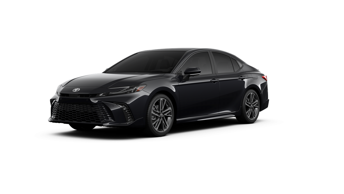 2026 Toyota Camry XSE in Midnight Black Metallic — front three-quarter view