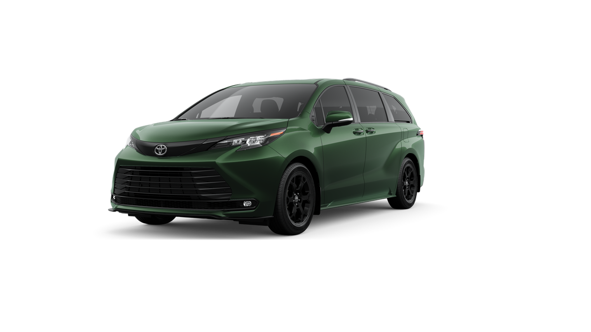 2026 Toyota Sienna Woodland Edition in Cypress — front three-quarter view