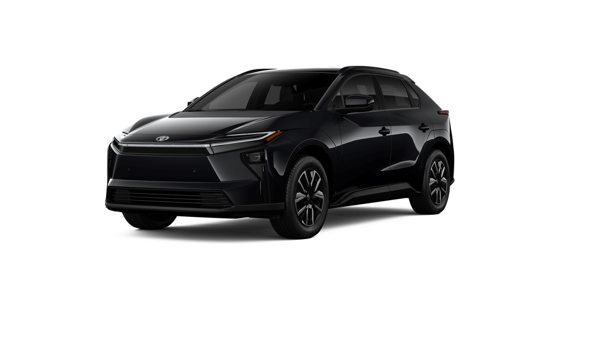 2026 Toyota bZ XLE in Midnight Black Metallic — front three-quarter view