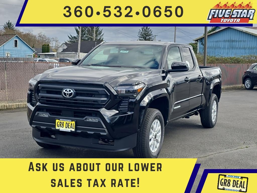 2026 Toyota Tacoma SR5 in Black — front three-quarter view