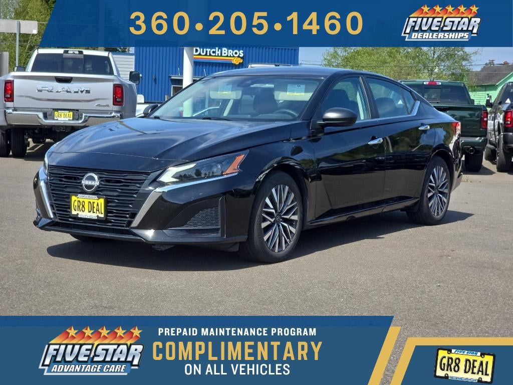 2025 Nissan Altima SV in Super Black — front three-quarter view