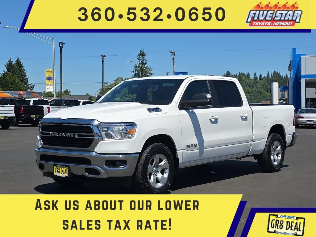 2021 RAM 1500 Big Horn in Bright White Clearcoat — front three-quarter view