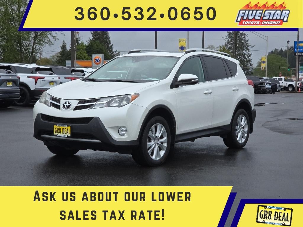 2014 Toyota RAV4 Limited in Blizzard Pearl — front three-quarter view