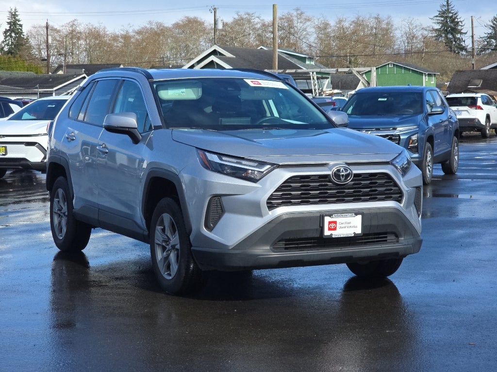 2024 Toyota RAV4 XLE in Silver Sky Metallic — front three-quarter view