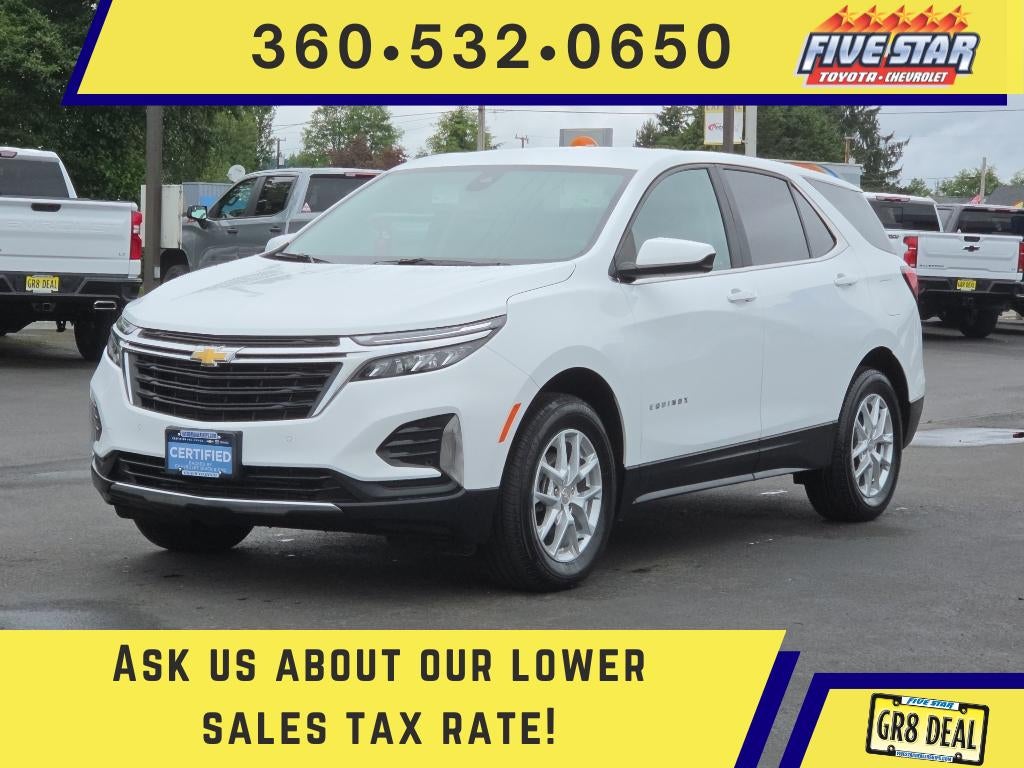 2023 Chevrolet Equinox LT in Summit White — front three-quarter view