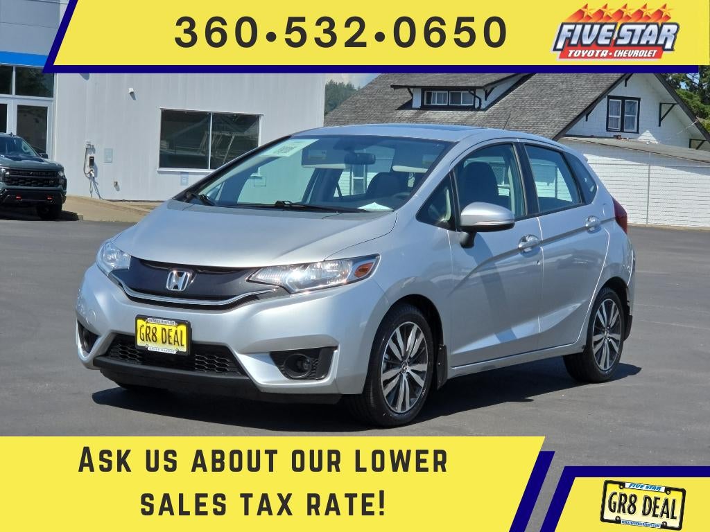 2015 Honda Fit EX in Alabaster Silver Metallic — front three-quarter view