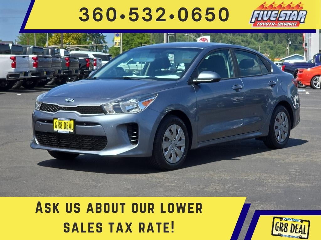 2020 Kia Rio S in Phantom Gray — front three-quarter view