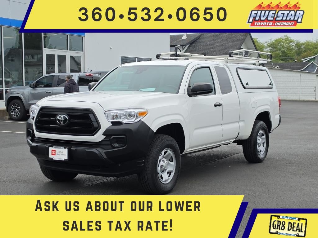 2023 Toyota Tacoma SR in Ice Cap — front three-quarter view