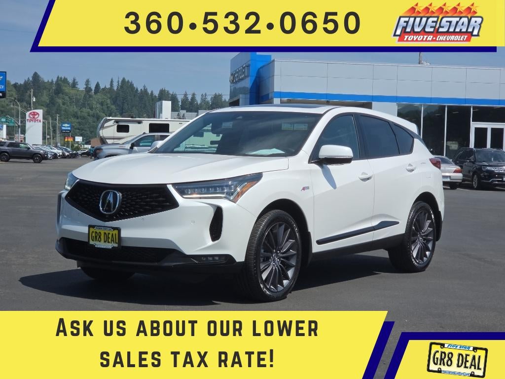 2024 Acura RDX w/A-Spec Advance Package in White — front three-quarter view