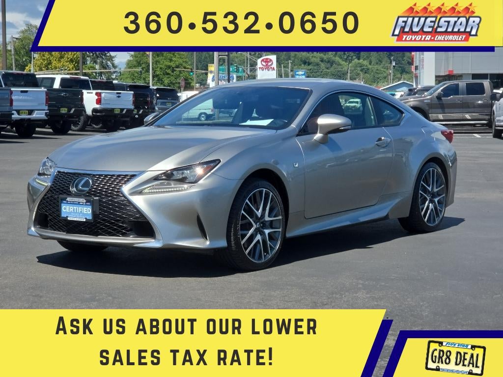 2016 Lexus RC 350 Base in Atomic Silver — front three-quarter view