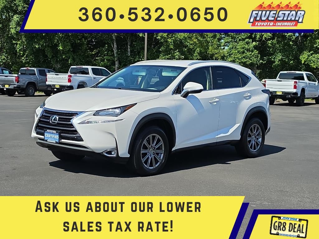 2015 Lexus NX 200t Base in Eminent White Pearl — front three-quarter view