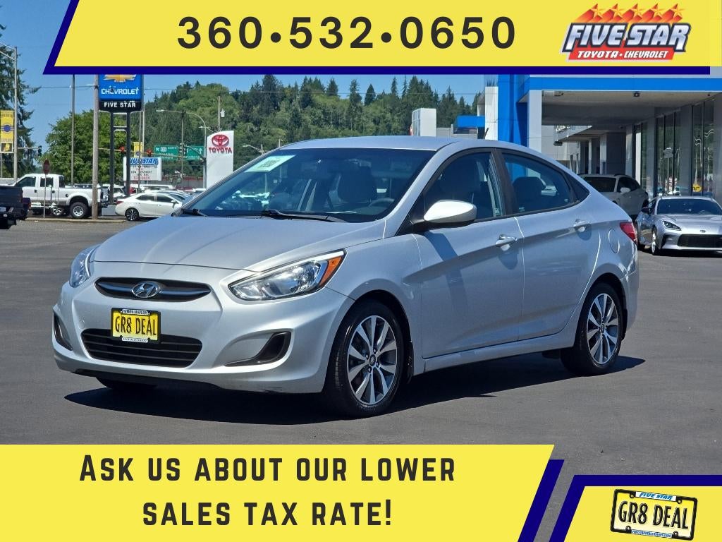 2017 Hyundai Accent Value Edition in Ironman Silver Metallic — front three-quarter view
