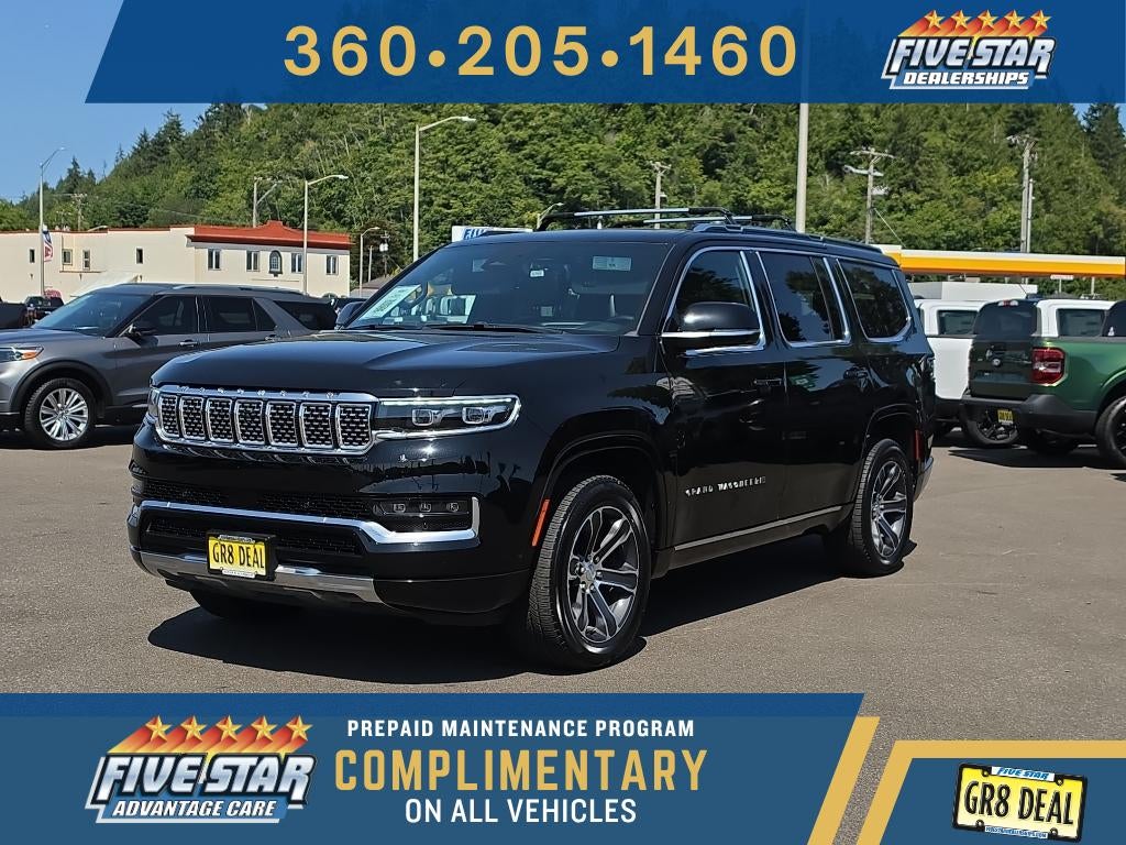 2023 Jeep Grand Wagoneer Series I in Diamond Black Crystal Pearlcoat — front three-quarter view