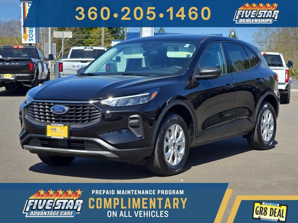 2025 Ford Escape Active in Agate Black Metallic — front three-quarter view