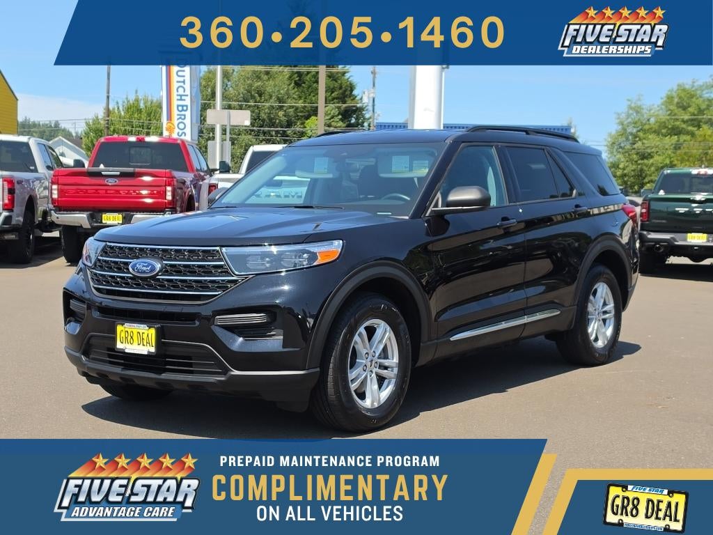 2023 Ford Explorer XLT in Agate Black Metallic — front three-quarter view