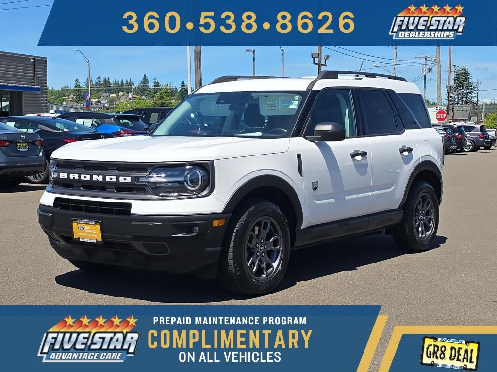 2021 Ford Bronco Sport Big Bend in Oxford White — front three-quarter view