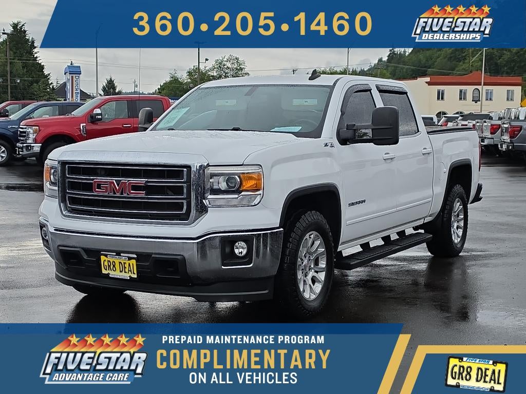2015 GMC Sierra 1500 SLE in Summit White — front three-quarter view